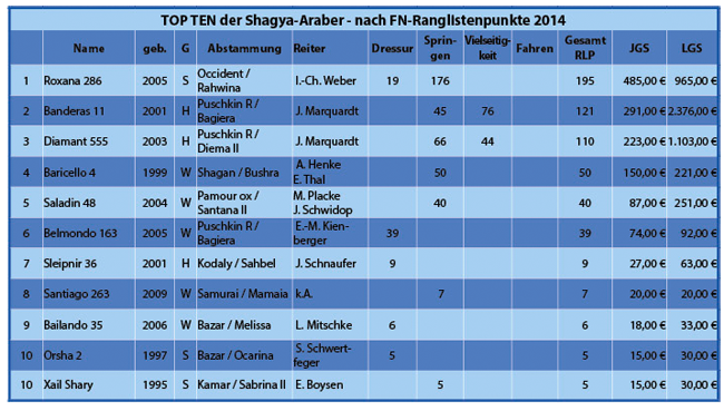 TOP TEN Shagya-Araber